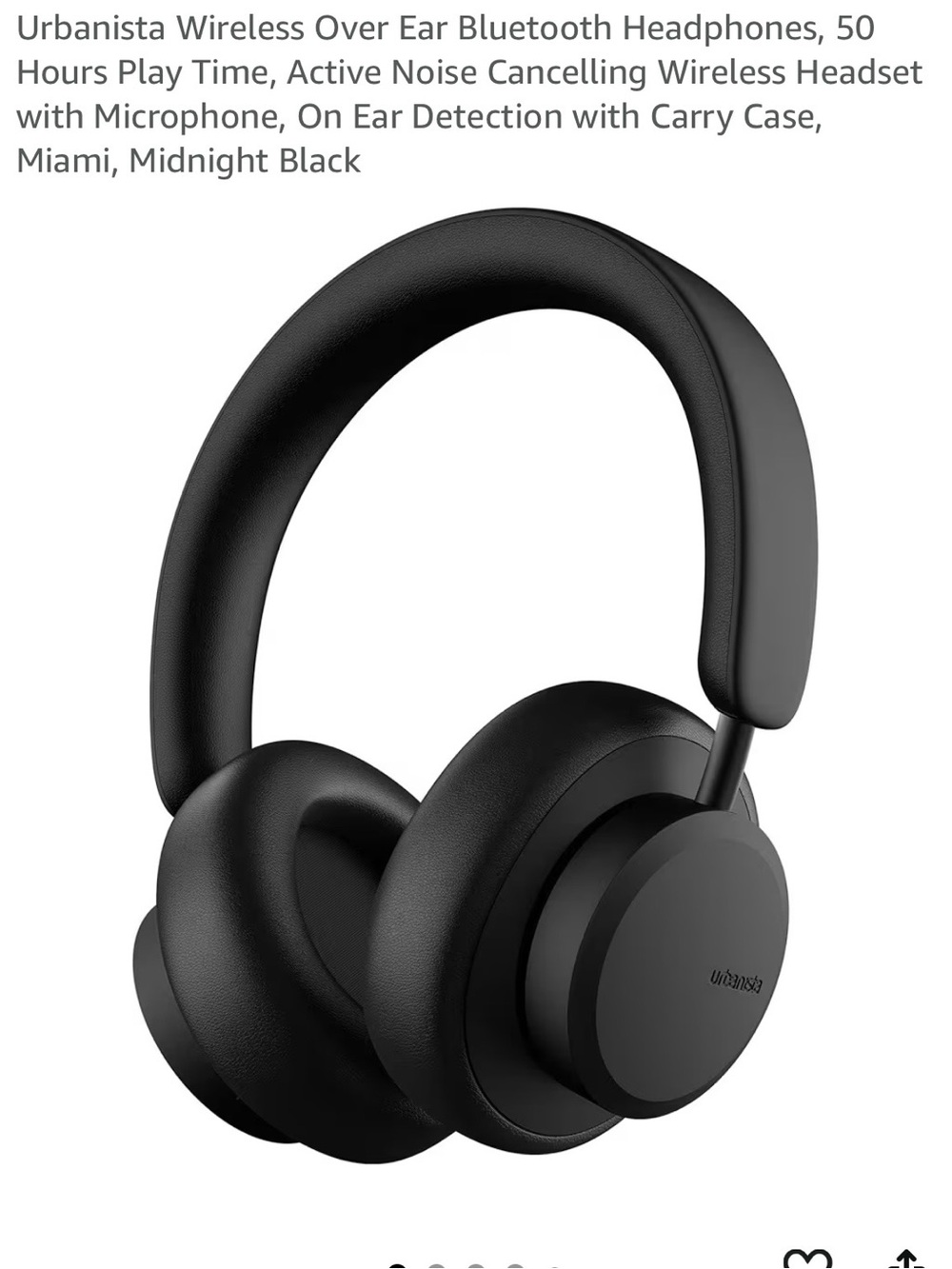 Urbanista Cancelling Bluetooth Headphones — Midnight Black